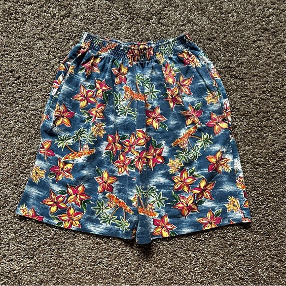 Vintage 90s Erika Tropical Elastic Waist Shorts Size S/M - Picture 8 of 8